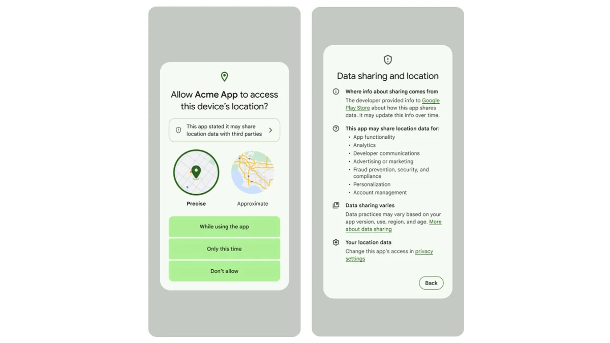 Compartir datos de Android 14